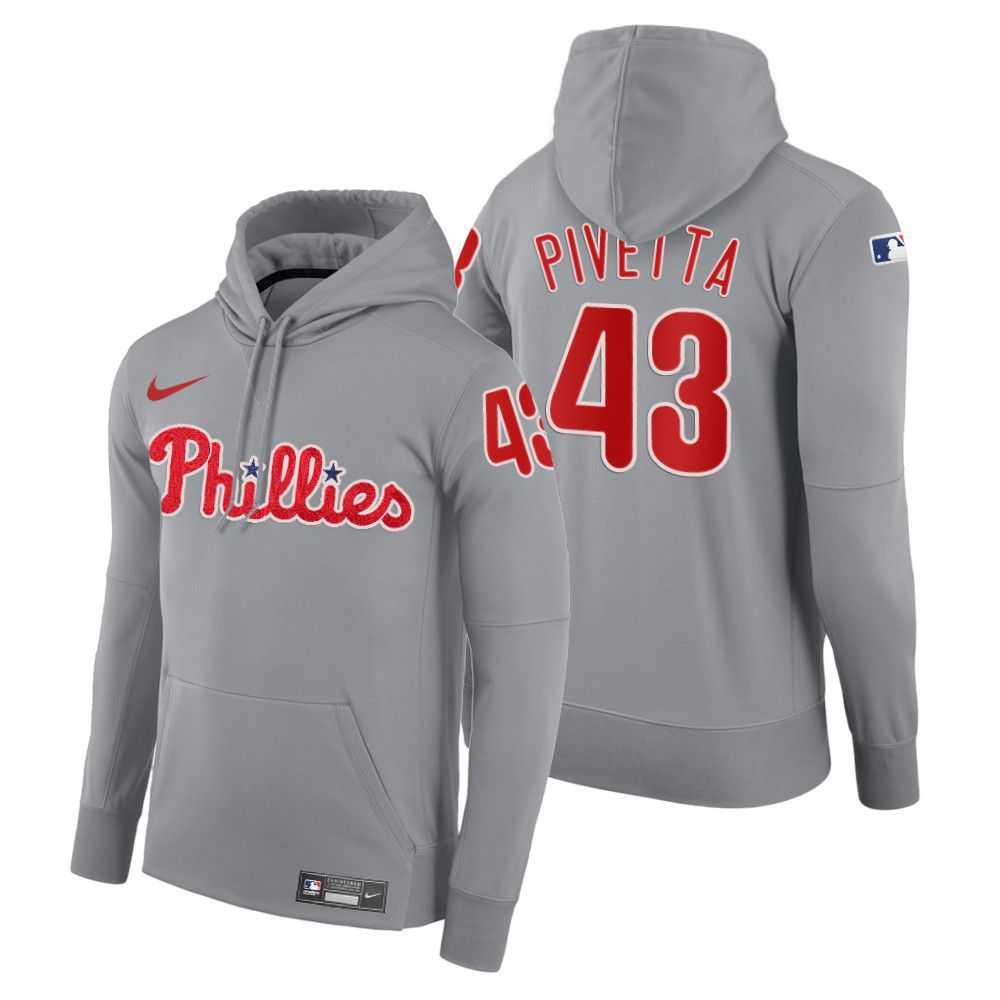 Men Philadelphia Phillies 43 Pivetta gray road hoodie 2021 MLB Nike Jerseys